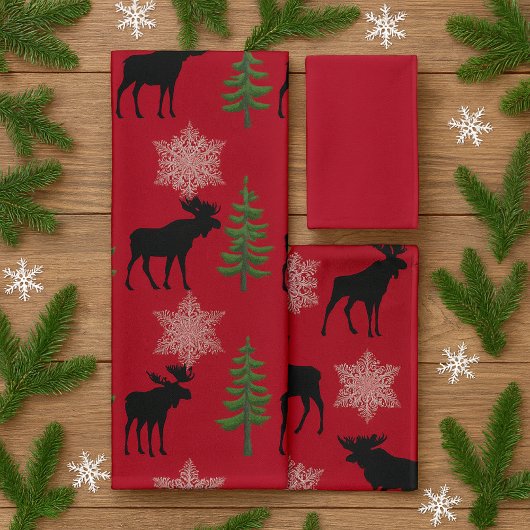 Kajuitstijl Moose Pine Tree Snowflake Kerstmis Bad Handdoek
