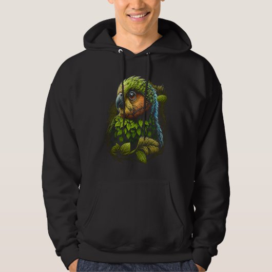 Kakapo Artistic Parrot New Zealand Hoodie (Voorkant)