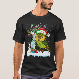 Kakapo Bird Xmas Tree Lighting Santa Hat Kakapo Ch T-shirt