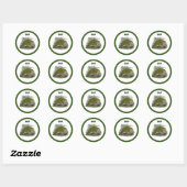 Kakapo Green Owl Parrot, zeldzame vogel illustrati Ronde Sticker (Vel)