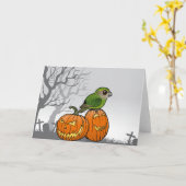 Kakapo Halloween Kaart (Gele Bloem)