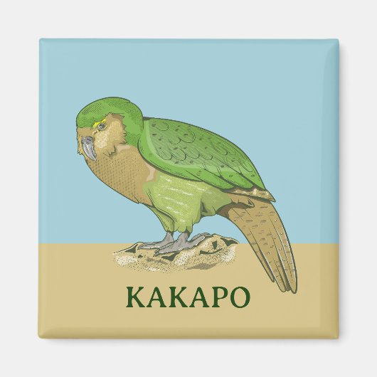 Kakapo illustratie magneet (Voorkant)