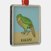 Kakapo illustratie metalen ornament (Rechts)