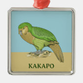 Kakapo illustratie metalen ornament (Voorkant)