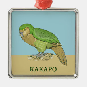 Kakapo illustratie metalen ornament