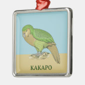 Kakapo illustratie metalen ornament (Links)