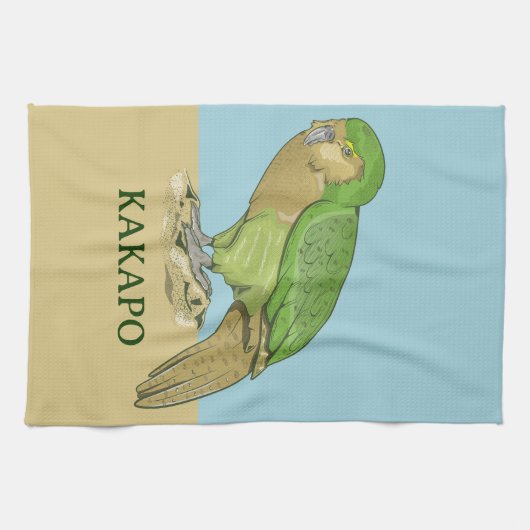 Kakapo illustratie theedoek (Horizontaal)