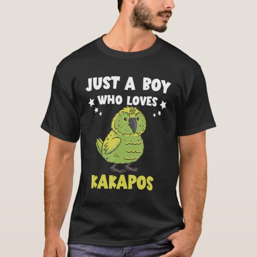 Kakapo Just A Boy New Zealand Kakapo Bird Kakapo P T-shirt (Voorkant)