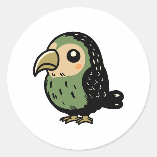 Kakapo Ronde Sticker (Voorkant)