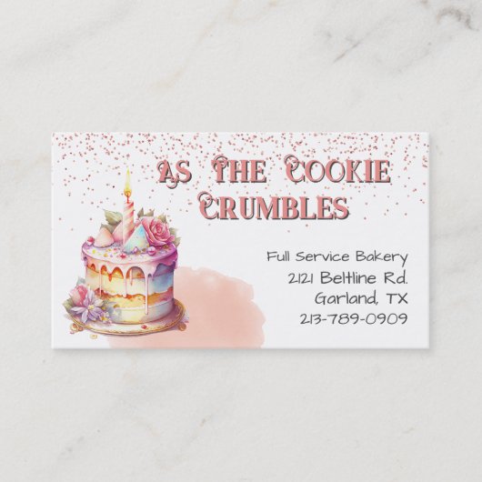 kake en Faux Glitter Bakery Visitekaartje (Voorkant)