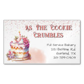 kake en Faux Glitter Bakery Visitekaartje Magnetisch Visitekaartje (Voorkant)