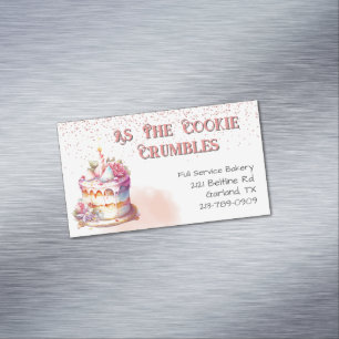 kake en Faux Glitter Bakery Visitekaartje Magnetisch Visitekaartje