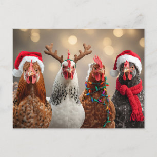 Kakelend de hele weg Grappige Kippetjes Kerstmis Feestdagenkaart