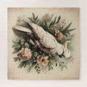  kaketoe botanisch schilderij legpuzzel (Horizontaal)