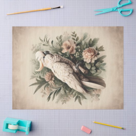  Kaketoe Botanische Schilderij Decoupage Tissuepapier (Craft)