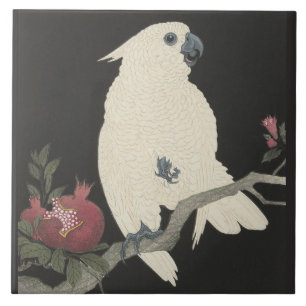 Kaketoe en granaatappel door Ohara Koson Tegeltje