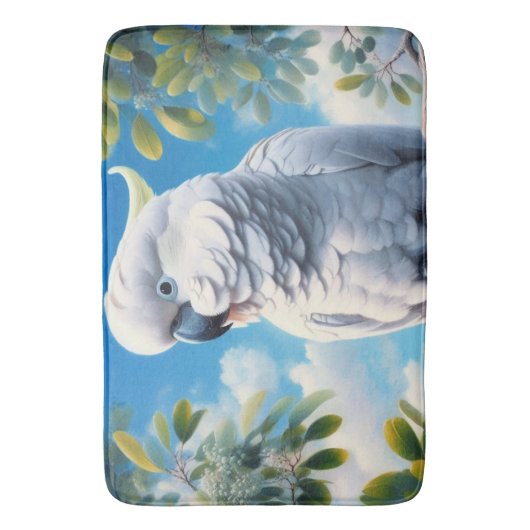 Kaketoe kunst badmat (Voorkant Verticaal)