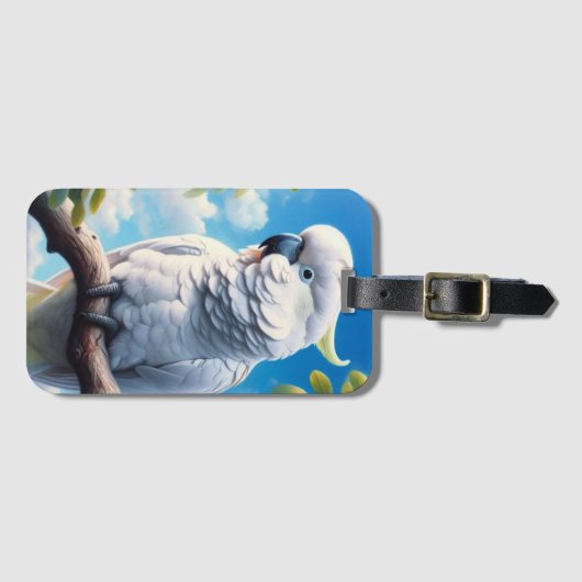 Kaketoe kunst bagagelabel (Voorkant (horizontaal))