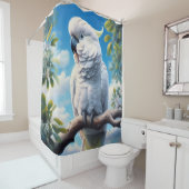 Kaketoe kunst douchegordijn (In situ)
