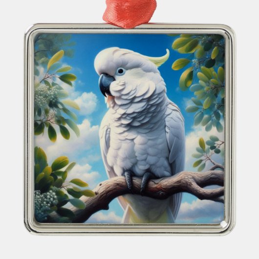 Kaketoe kunst metalen ornament (Voorkant)