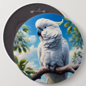 Kaketoe kunst ronde button 6,0 cm (Voorkant /achterkant)