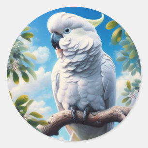 Kaketoe kunst ronde sticker