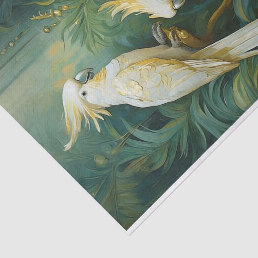 Kaketoe liefhebbers, witte veren elegantie tissuepapier (Detail)