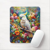 Kaketoe met kleurrijke bloemen muismat (Met muis)