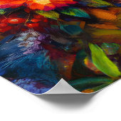 Kaketoe met kleurrijke bloemen poster (Hoek)