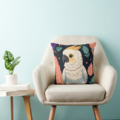 Kaketoe met veren print kussen (Stoel)
