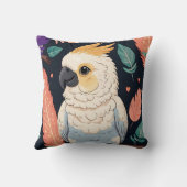 Kaketoe met veren print kussen (Achterkant)