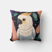 Kaketoe met veren print kussen (Voorkant)
