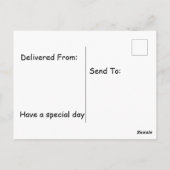 kaketoe op ballonnen op verjaardagstaart briefkaart (Achterkant)