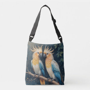 kaketoe-papegaaienpaar crossbody tas