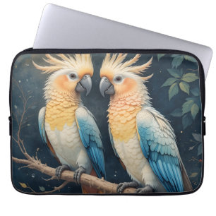 kaketoe-papegaaienpaar laptop sleeve