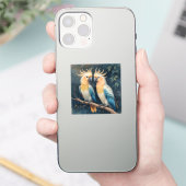 kaketoe-papegaaienpaar sticker (Telefoon)