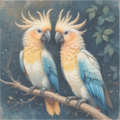 kaketoe-papegaaienpaar sticker (Voorkant)