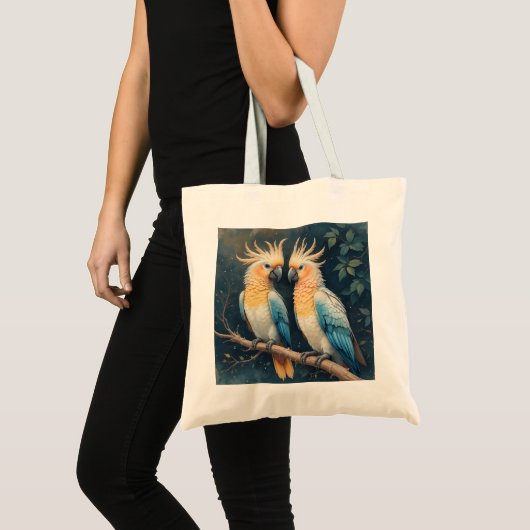 kaketoe-papegaaienpaar tote bag (Voorkant (product))
