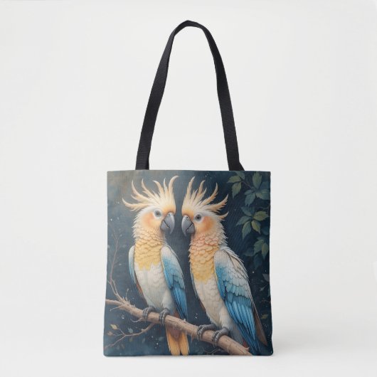 kaketoe-papegaaienpaar tote bag (Voorkant)