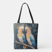 kaketoe-papegaaienpaar tote bag (Achterkant)