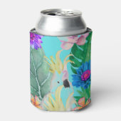 Kaketoe vogel bloemen Australië Blauw Blikjeskoeler (Blikje Voorkant)