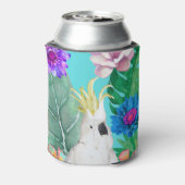 Kaketoe vogel bloemen Australië Blauw Blikjeskoeler (Blikje Achterkant)