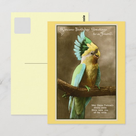  kaketoe vriend verjaardag foto briefkaart (Voorkant / Achterkant)