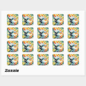 Kaketoekaa Bird Gele Klaprozen Persoonlijk Vierkante Sticker (Vel)