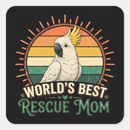 Kaketoereshulp Vogelmoeder Vierkante Sticker