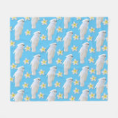 Kaketoes en Plumeria Blooms Fleece Deken (Voorkant (Horizontaal))