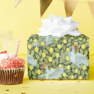 Kaketoes met citroenenprint cadeaupapier