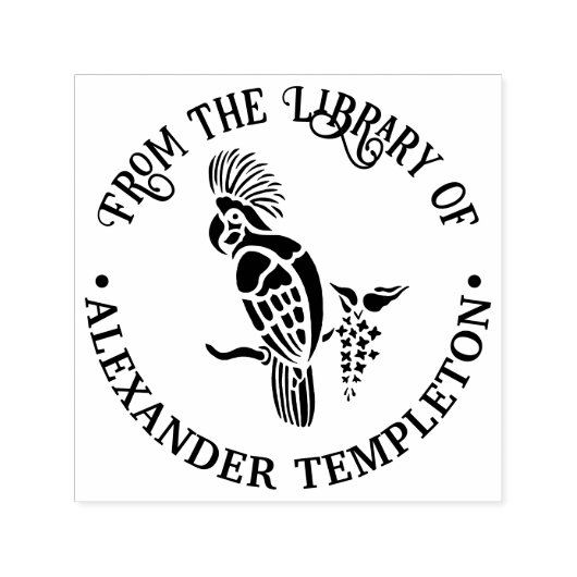 Kaketoevogel Silhouet Bibliotheek Boeknaam Zelfinktende Stempel (Design)