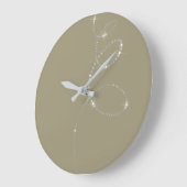 Kaki Aarde Kristallen Grijs Zilver Diamant Infinit Grote Klok (Hoek)