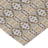 Kaki Beige Taupe Donkerbruin Grijs Tribal Art Korte Tafelloper (Hoek)
